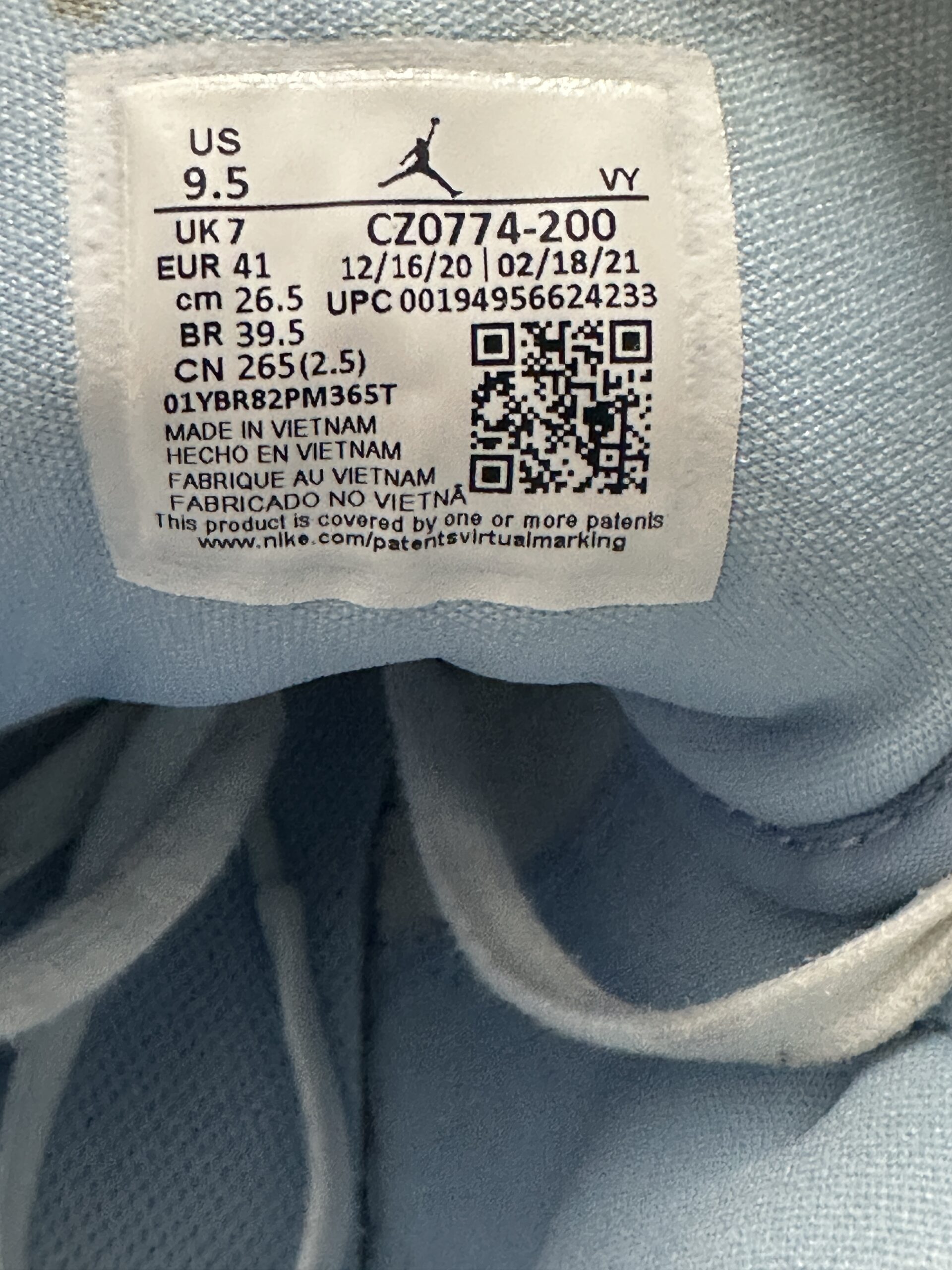 Air Jordan 1 Mid SE Sesame CZ0774-200 dettaglio estichetta