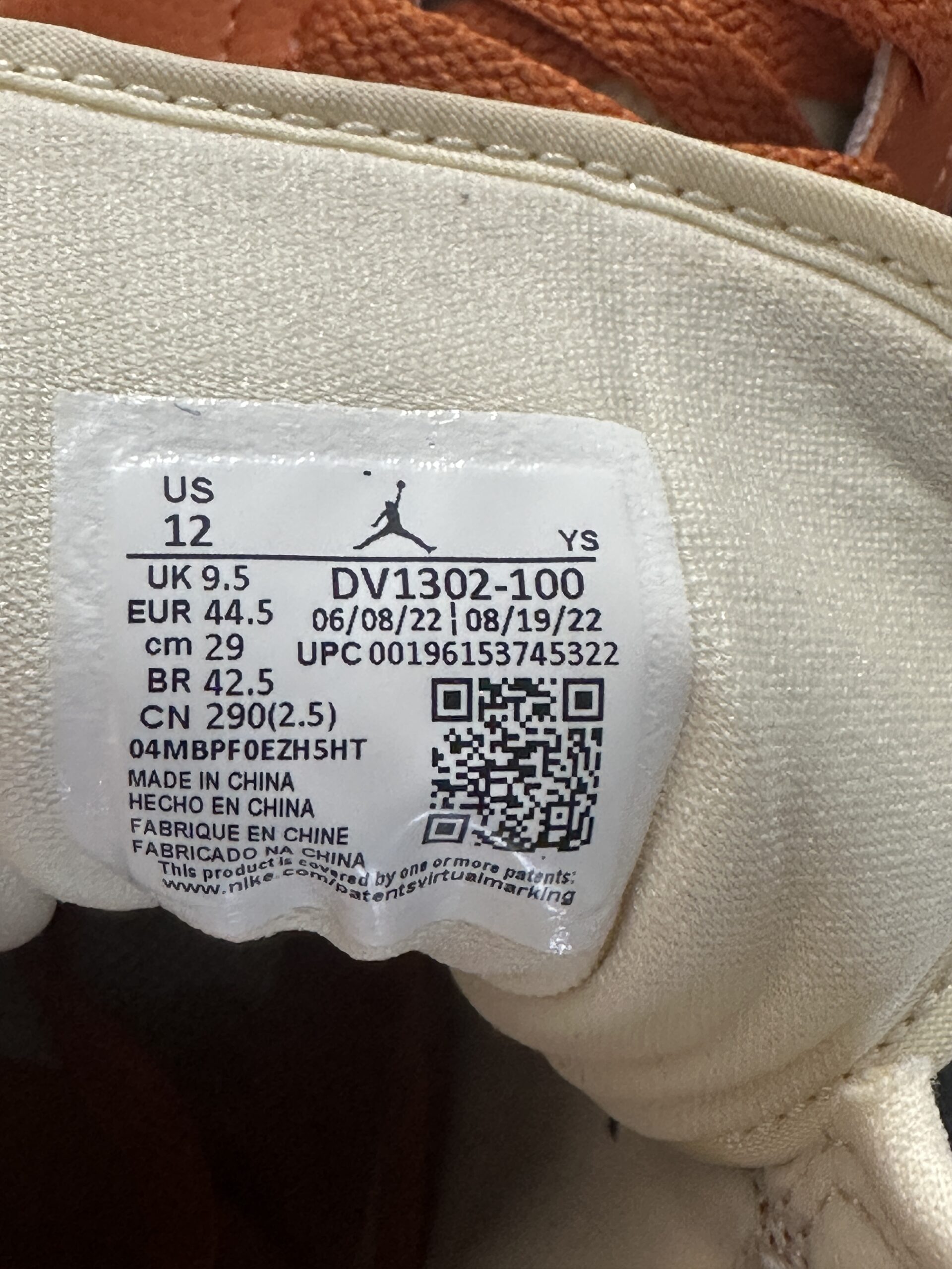 Air Jordan 1 Mid SE Sport Spice DV1302-100 taglia EU 44.5 vista label