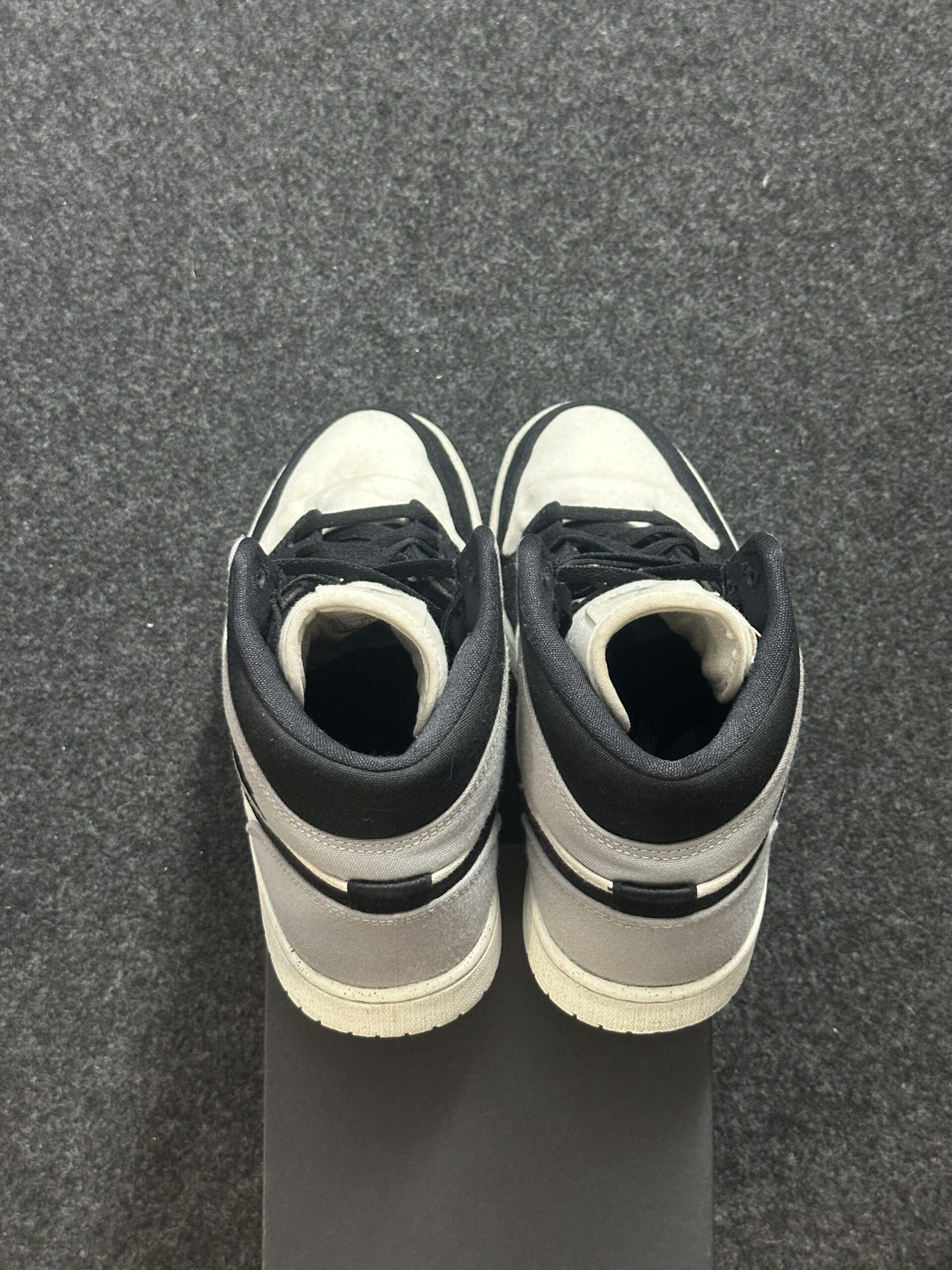 Air Jordan 1 Mid SE Canvas Light Steel Grey DV0427-100 taglia EU 40 vista tallone