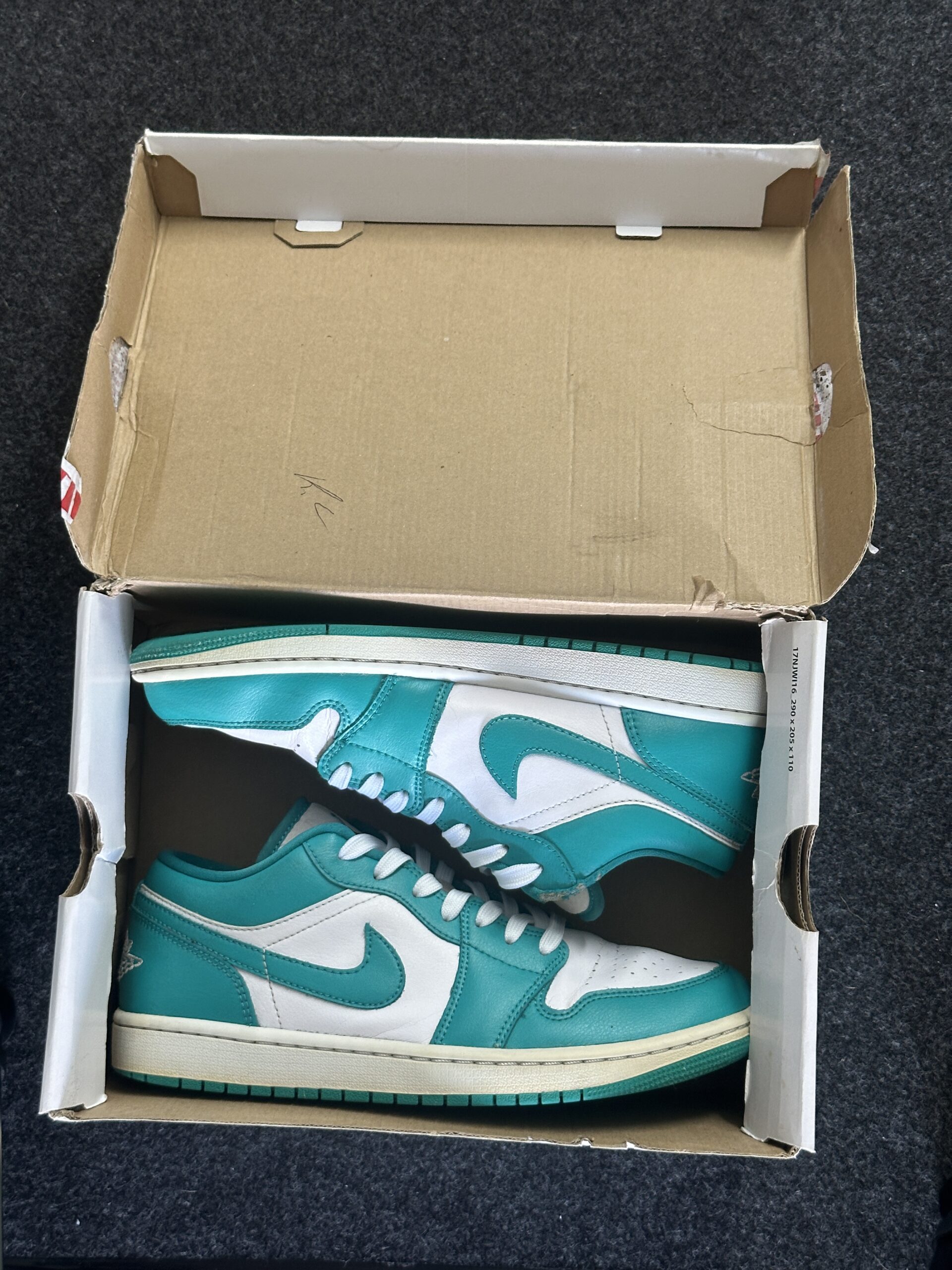 Air Jordan 1 Low New Emerald DC0774-132 taglia EU 41 vista intbox