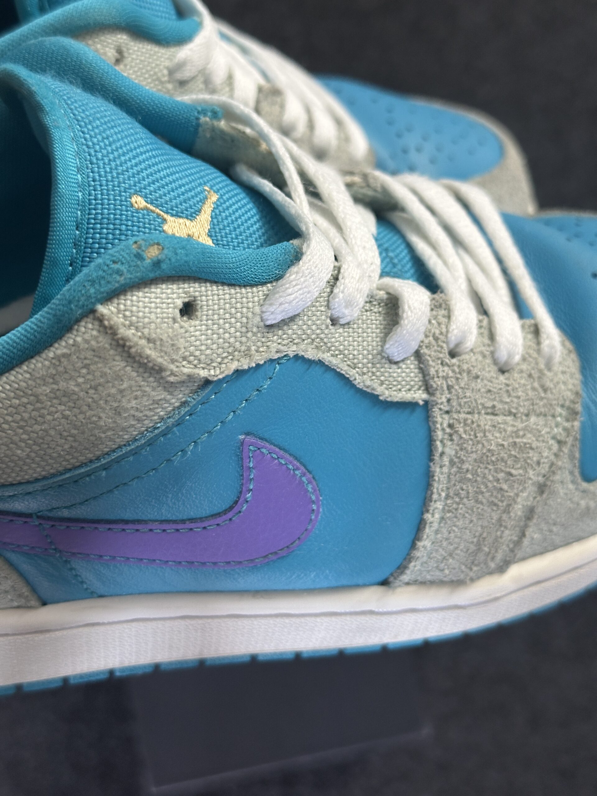 Air Jordan 1 Low SE Pistachio Aquatone DX4334-300 taglia EU 40.5 vista dif 2