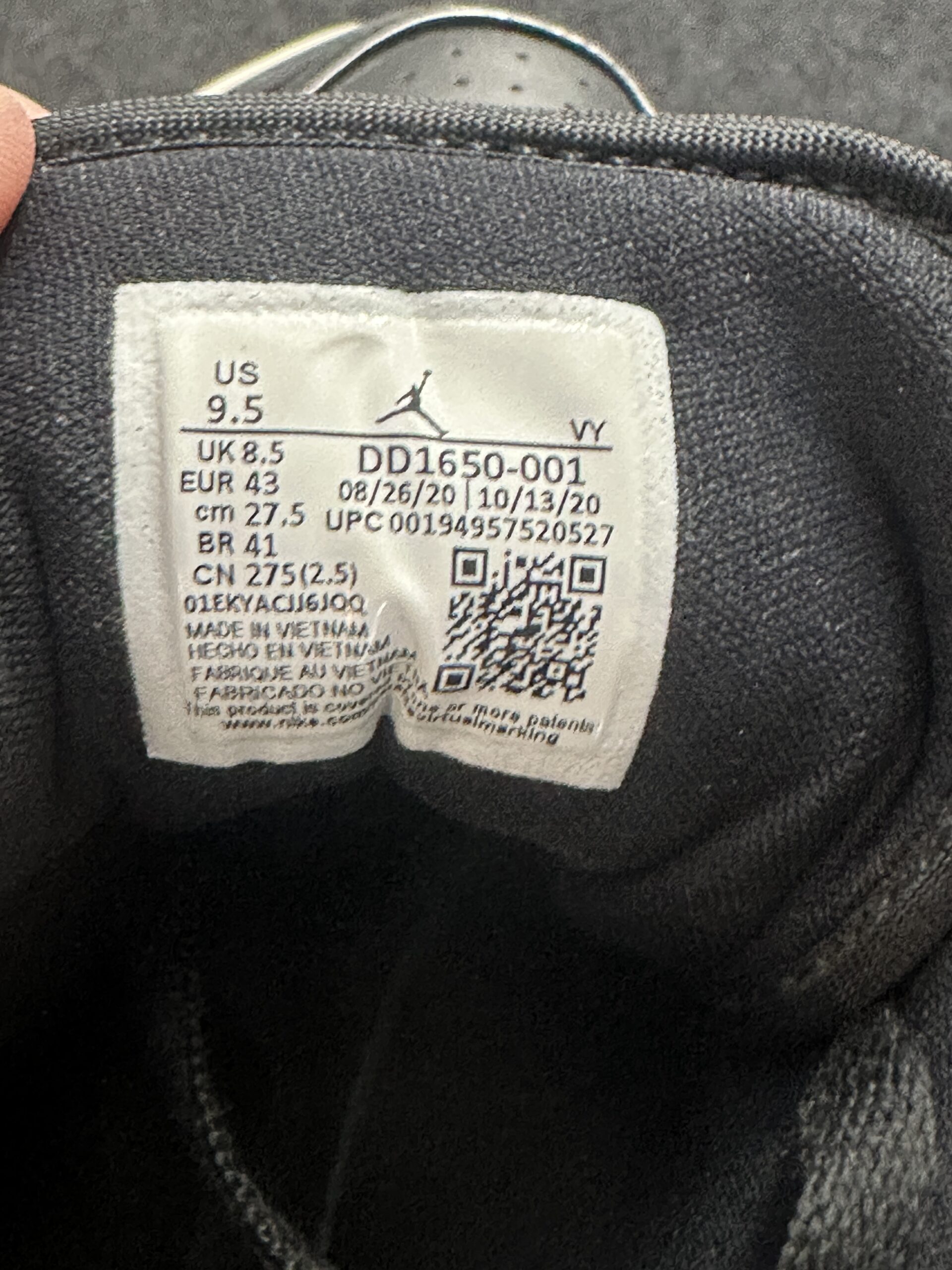 Air Jordan 1 Low SE All-Star DD1650-001 taglia EU 43 vista label