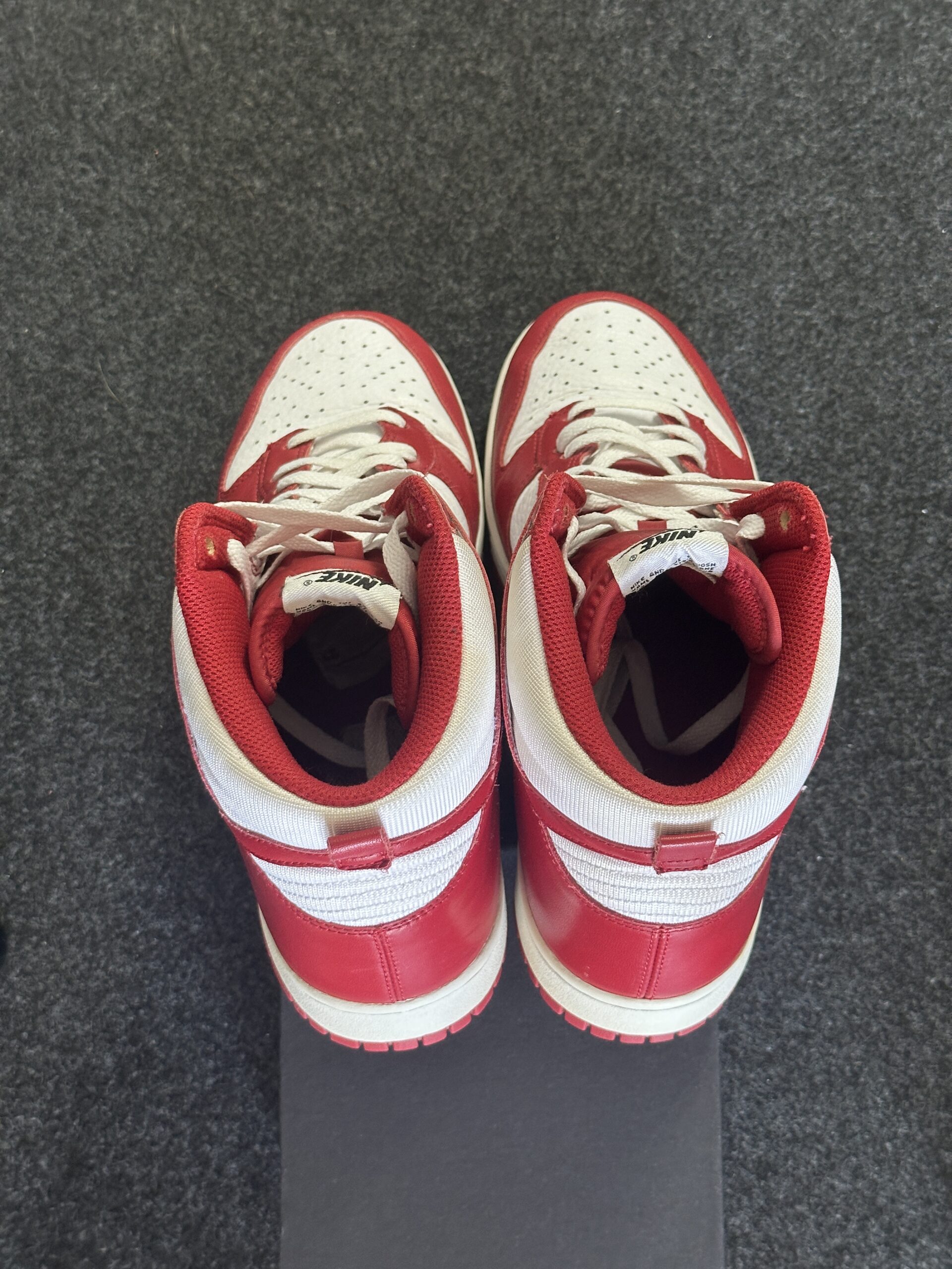 Nike Dunk High White Varsity Red 317982-162 taglia EU 46 vista tallone