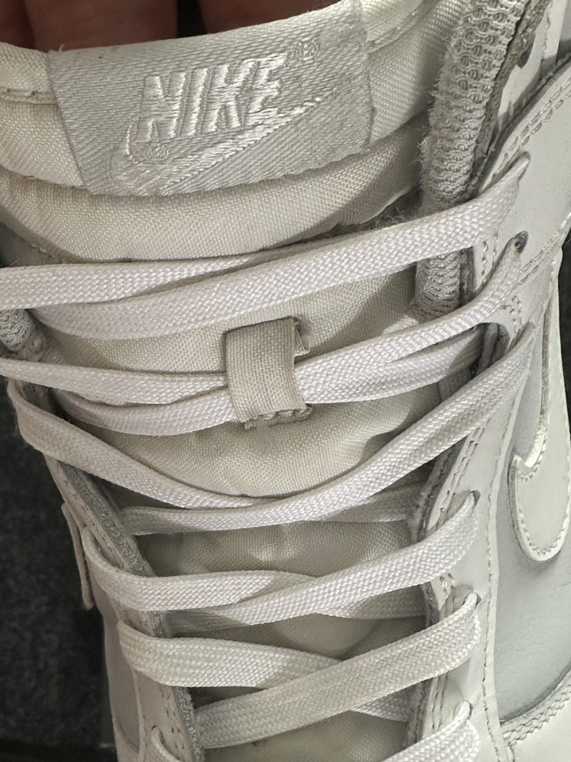 Nike Dunk High Summit White Pure Platinum DJ6189-100 taglia EU 46 vista logo